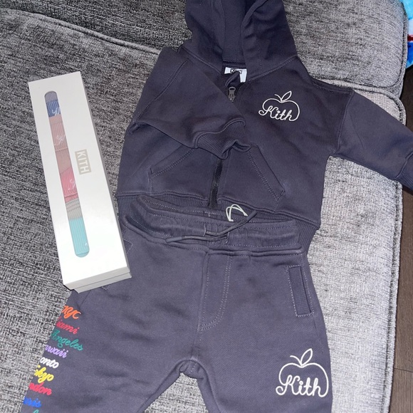 Kith Kids Dark Gray Hoodie and Joggers Set